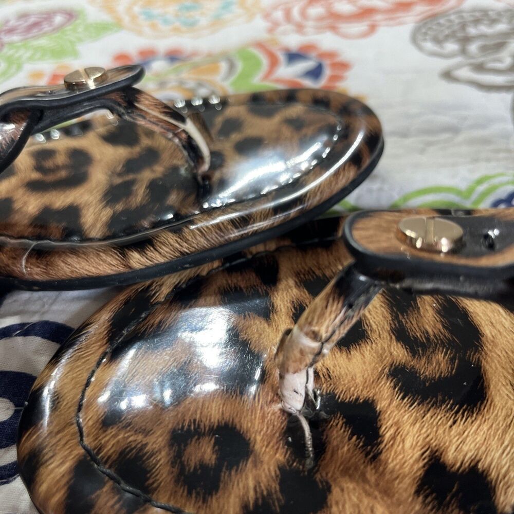Tory Burch Women's Miller Sandals 9 Patent Leopard - Picture 8 of 10